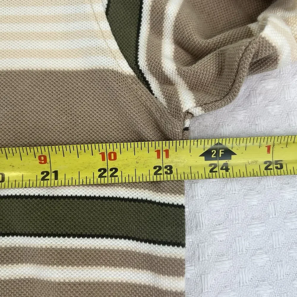 Polo Ralph Lauren Rugby Shirt XL Beige Green Striped Long Sleeve NWT
